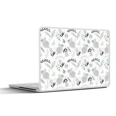 Produktbild von MuchoWow® Laptop Aufkleber Sticker Cover Kaninchen - Muster - Frühling 25x18 cm - Laptop-Deko