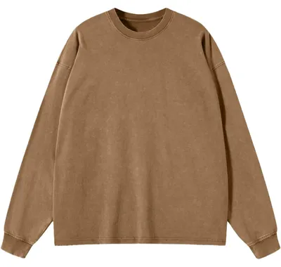 Produktbild von Herren-Langarmshirt Longsleeve Vintage Loose Braun XL