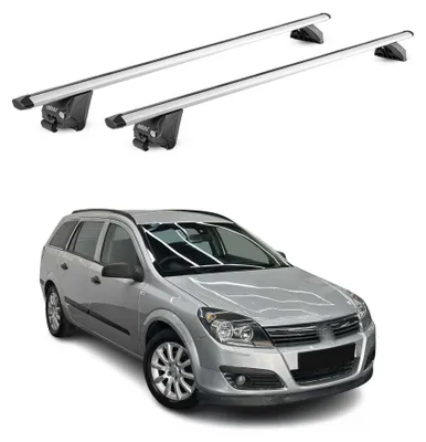 Produktbild von Dachträger Grundtäger für Opel Astra H J Kombi 2004-2015 100kg Alu Grau 2tlg ABE, KI-generiertes Bild