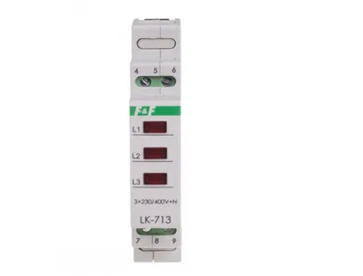 Image de Voyant lumineux, lampe de signalisation triphasée rouge LK-713R 3×230 V+N F&F