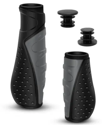 Produktbild von Ergonomische Fahrradgriffe Rutschfest TPR Gummi 22,2 mm Lenker Grau 130mm+90mm