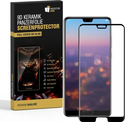 Produktbild von 2x 9D Keramik für Huawei P20 Pro FULL-COVER Panzerfolie Displayschutz Panzerschutz Schutzfolie Displayfolie Folie ANTI-SHOK ANTI-BRUCH-ANTI-STOß