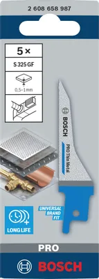 Image de Jeu de 5 lames de scie PRO Thin Metal S325GF - BOSCH - 2608658987