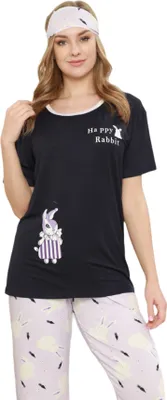 Produktbild von Damen Pyjama Set Kurzarm Shirt  Schlafanzug Nachtwäsche 2-Teiler Baumwolle 5810