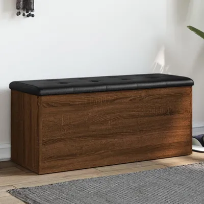 Produktbild von vidaXL Lavica s úložným priestorom hnedý dub 102x42x45 cm materiál na báze dreva