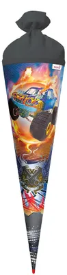 Obrázok produktu pre Roth Motívová školská taška Monstertruck Fire, 70 cm, okrúhla, plstené zapínanie, fólia