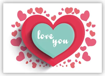 Produktbild von romantische Liebeskarte mit großem Herz auch zum Valentinstag: love you