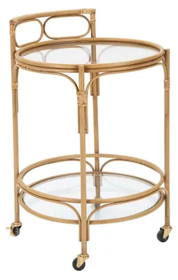 Obrázok produktu pre Mauro Ferretti servisní stolek Panama kulatý Ø 51x74 cm hnědý