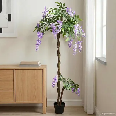 Immagine prodotto di Albero di Fiori di Fagiolo Artificiale Viola 80 x 18 x 160 cm