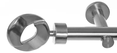 Produktbild von Gardinenstange mit Wandhalterung I Metall Edelstahl Look 1-läufig I Ø20mm I H31