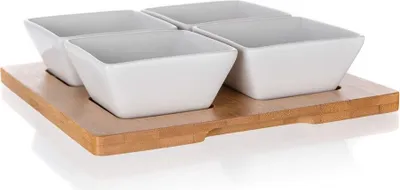 Produktbild von BANKETT-Set Portion BRILLANT Bambus 20 x 20 cm, 5 Teile