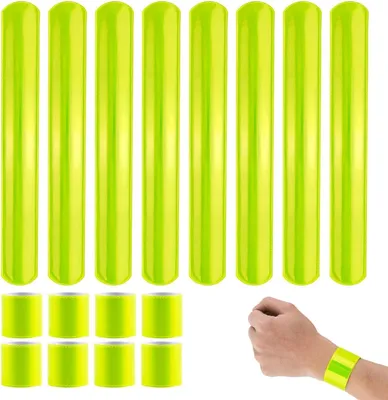 Imagen del producto de Pulseras reflectantes, 16 unidades, pulseras luminosas, pulseras reflectantes de alta visibilidad
