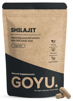 Productafbeelding van Goyu Shilajit Extract Capsules (50% Fulvinezuur) - Himalaya Mumijo - 60 Capsules (60 capsules)