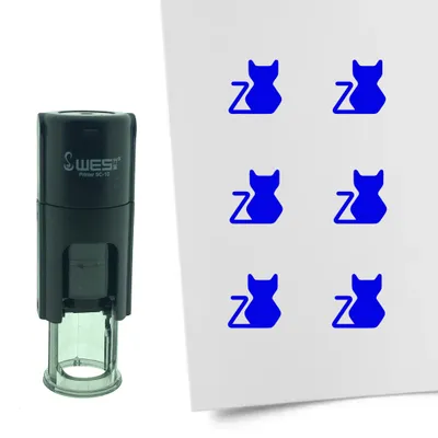 Obrázok produktu pre CombiCraft Stamp Cat 10mm okrúhly - modrý atrament