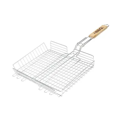 Produktbild von BBQ collection Grillrost/Korbgrill - Metall/Holz - 57 x 33 cm