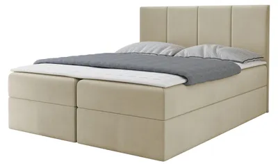 Produktbild von MIRJAN24 Boxspringbett Rebos, Ehebett mit zwei Bettkästen, Doppelbett mit Topper (Polo 872, Größe: 180x200 cm)