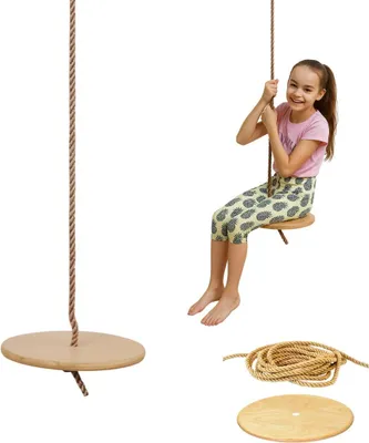 Image de Balançoire  siège rond en bois