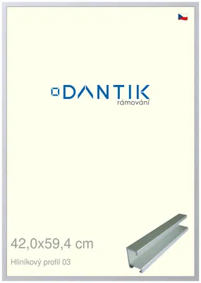 Zdjęcie produktu dla Rama DANTIK 42x59,4 | Profil ALU 7003 Srebrny mat (Plexi Clear)