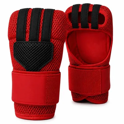 Produktbild von alpas Fast Wraps Boxbandagen Rot I Quick Wrap Innenhandschuhe mit Knöchelschutz I Bandagen für Boxen, MMA, Muay Thai I Schnelles Anziehen, KI-generiertes Bild