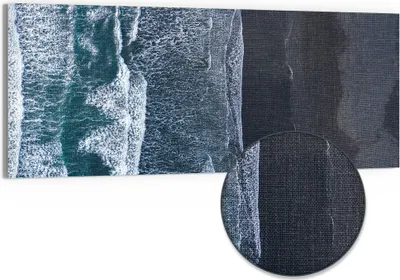 Produktbild von DEQORI Hybrid Leinwand Bild 125x50 cm 'Meereskontraste' Wandbild Glas flach modern