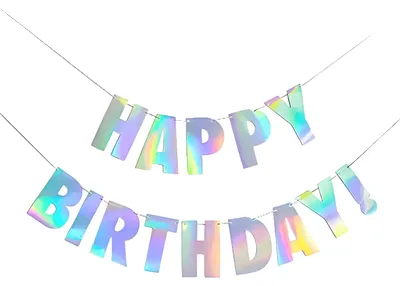 Happy Birthday Girlande, holografisch, schillernd, Partydeko