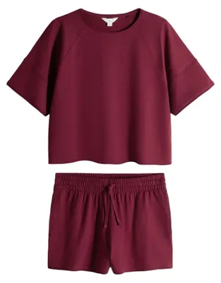 Produktbild von THE SET Damen Raglan-T-Shirt und Sweatshorts, 2-teiliges Co-ord-Set