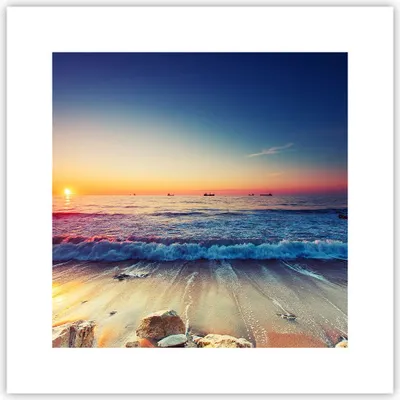 Produktbild von Poster - Poster ohne Rahmen - Meer Strand Welle - 30x30 cm - Wand Bild - Wanddeko - Wandbilder - Kunstposter - Wandposter - Bilder - Kunstdruck - Wanddekoration - Wandbild - P2XAC30x30-3613