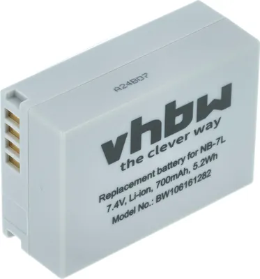 Produktbild von vhbw Akku kompatibel mit Canon PowerShot G10, SX30 is, G11, G12 Kamera (700 mAh, 7,2 V, Li-Ion)