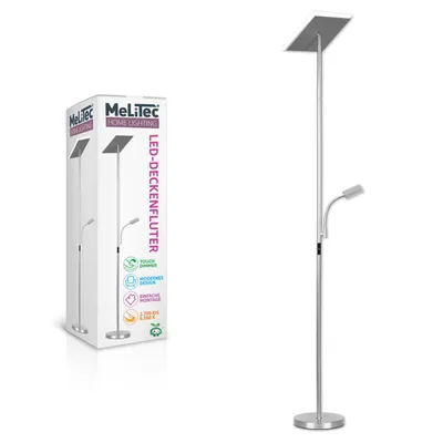 Produktbild von Deckenfluter mit Leseleuchte, Dimmbar, Titan, Eckig, ST59, MeLiTec