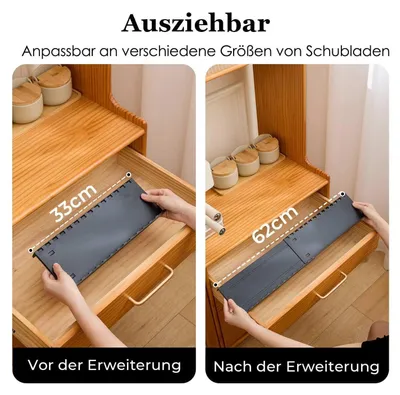 Produktbild von Gewürzregal Schublade verstellbar 3 Etagen erweiterbar 33-62cm