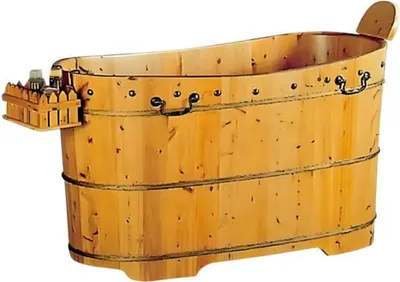 Obrázok produktu pre Voľne stojaca wellness vaňa Drevená vaňa Relaxačná vaňa 120x62 cm