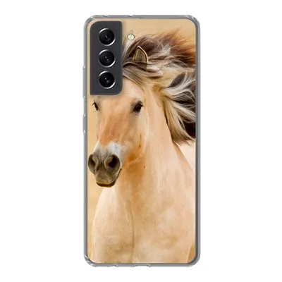 Produktbild von MuchoWow® Handyhülle Schutzhülle Hülle für Samsung Galaxy S21 FE Pferde - Tiere - Mähne - Porträt Silikon Softcase Handy Hülle - Mobiltelefonhülle