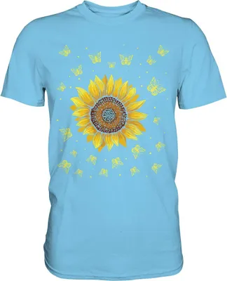 Produktbild von Sonnenblume Schmetterling T-Shirt – Sky Blue / S