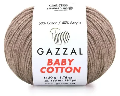 Produktbild von Gazzal Baby Baumwolle 3434 Strickwolle Baumwolle Acryl 50 g 165 m Cappuccino