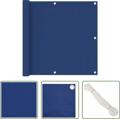 Productafbeelding van Living Store Balkonbescherming, blauw, 90x600 cm, gemaakt van Oxford-stof