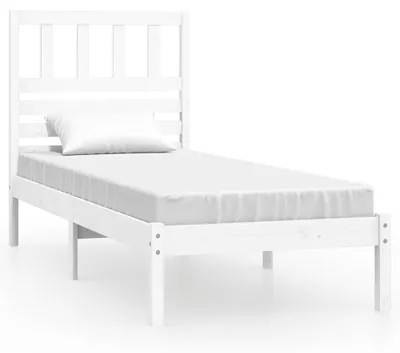 Produktbild von vidaXL Massivholzbett ohne Matratze Weiß 75x190 cm Kiefernholz