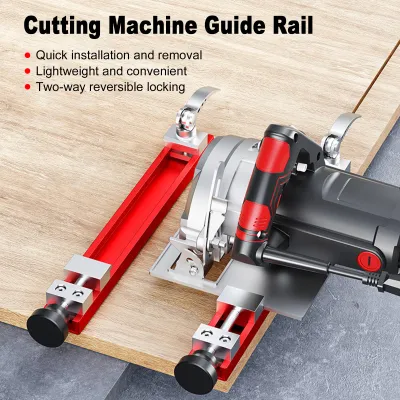 Image de Support de machine à découper réglable, rails de guidage pour scie circulaire en alliage d'aluminium, double verrouillage pour une meilleure stabilité, 360 mm