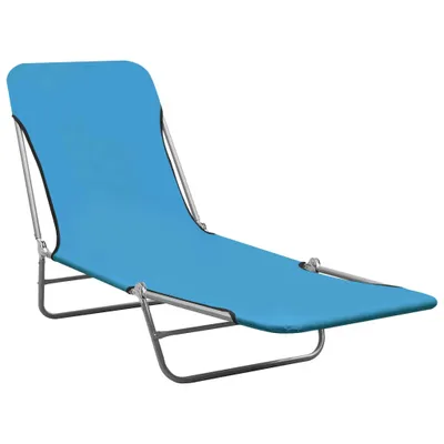 Produktbild von vidaXL Klappbare Sonnenliegen 2 Stk. Stahl und Stoff Blau