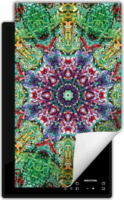 Immagine prodotto di DarHaus Piastra di copertura per fornelli 1 pezzo 30x52 cm Tappetino antiscivolo Roll-up, colorato - Mosaico