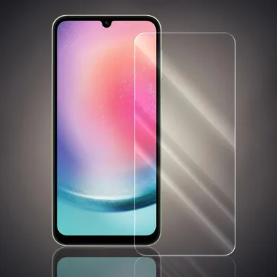 A transparent screen protector is shown next to a smartphone.