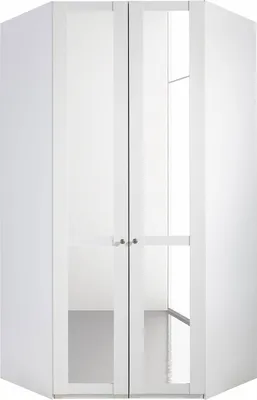 Productafbeelding van Kledingkast Newport, 120x120 cm, wit, met verlichting, spiegel, verstelbare hoogte
