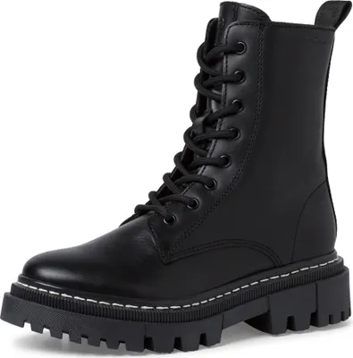 Produktbild von Tamaris Damen Boot Schnürbooty Stiefelette Schnürung Reißverschluss 1-25276-41, Größe:41 EU, Farbe:Schwarz