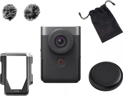 Produktbild von Canon PowerShot V10 Silber Erweitertes Vlogging-Kit, 20 MP, 5472 x 3648 Pixel, CMOS, 4K Ultra HD, Touchscreen, Silber
