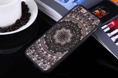 Produktbild von Handy Hülle Mandala für Apple iPhone 7 Design Case Schutzhülle Motiv Kreis Cover Tasche Bumper Schwarz
