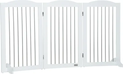 Produktbild von Hunde-Absperrgitter,klappbar,anpassbareForm,fürHundebis20kg,154x80x30cm,Weiß