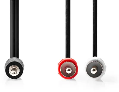 Produktbild von Nedis Stereo-Audiokabel - 3.5 mm Stecker - 2x RCA Stecker - Vernickelt - 1.50 m - Rund - Schwarz - Box