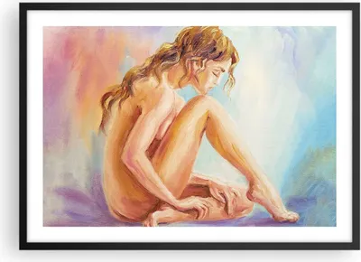 Produktbild von Gerahmtes Poster - Schwarzer Rahmen - Frau Nacktheit Abgesehen von - 70x50 cm - Wand Bild - Wanddeko - Wandbilder - Wandposter - Bilderrahmen - Bilder - Kunstdruck - Wandbild - P2BAA70x50-4174