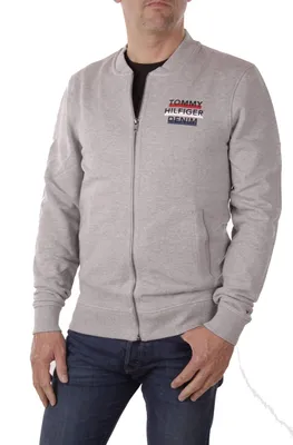 Produktbild von Tommy Hilfiger Herren Sweatjacke THDM BASIC LOGO ZIPTRU Grau