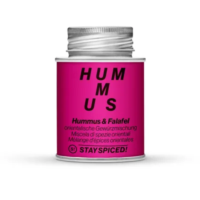 Produktbild von STAY SPICED! Hummus & Falafel Gewürzmischung – orientalische Würze mit Kichererbse, Kreuzkümmel, Koriander & Paprika – perfekt für Falafel, Dips