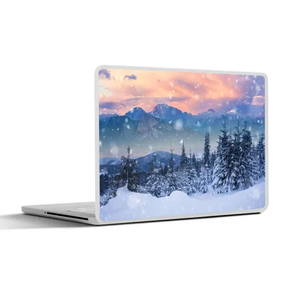 Produktbild von MuchoWow® Laptop Aufkleber Sticker Cover Schnee - Himmel - Wald - Winter 36.5x27.5 cm - Laptop-Sticker
